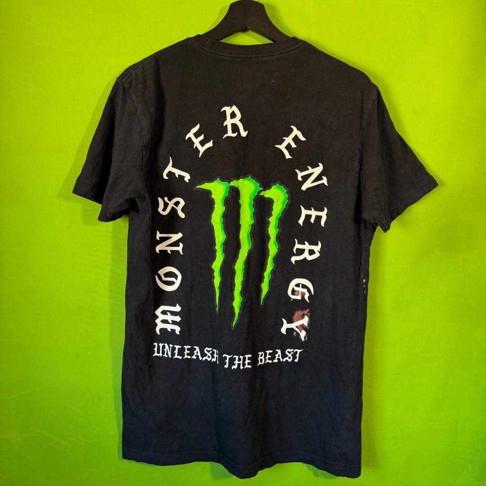 Monster Energy T Shirt Mens Medium Black Unleash The Beast Graphic Tee Cotton